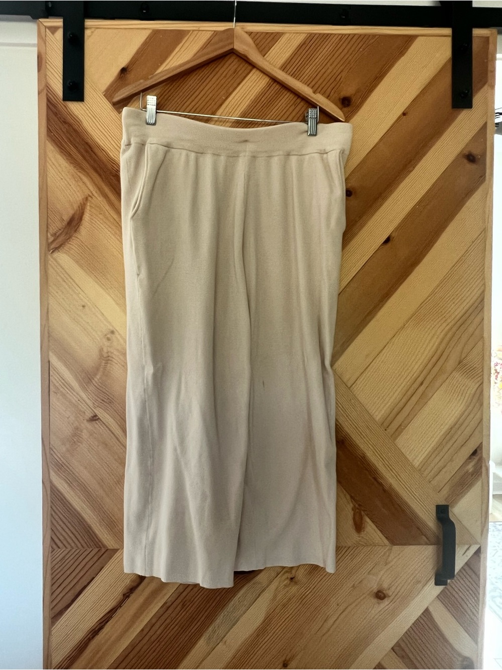 Ava & Viv Cream Wide-Leg Knit Pants